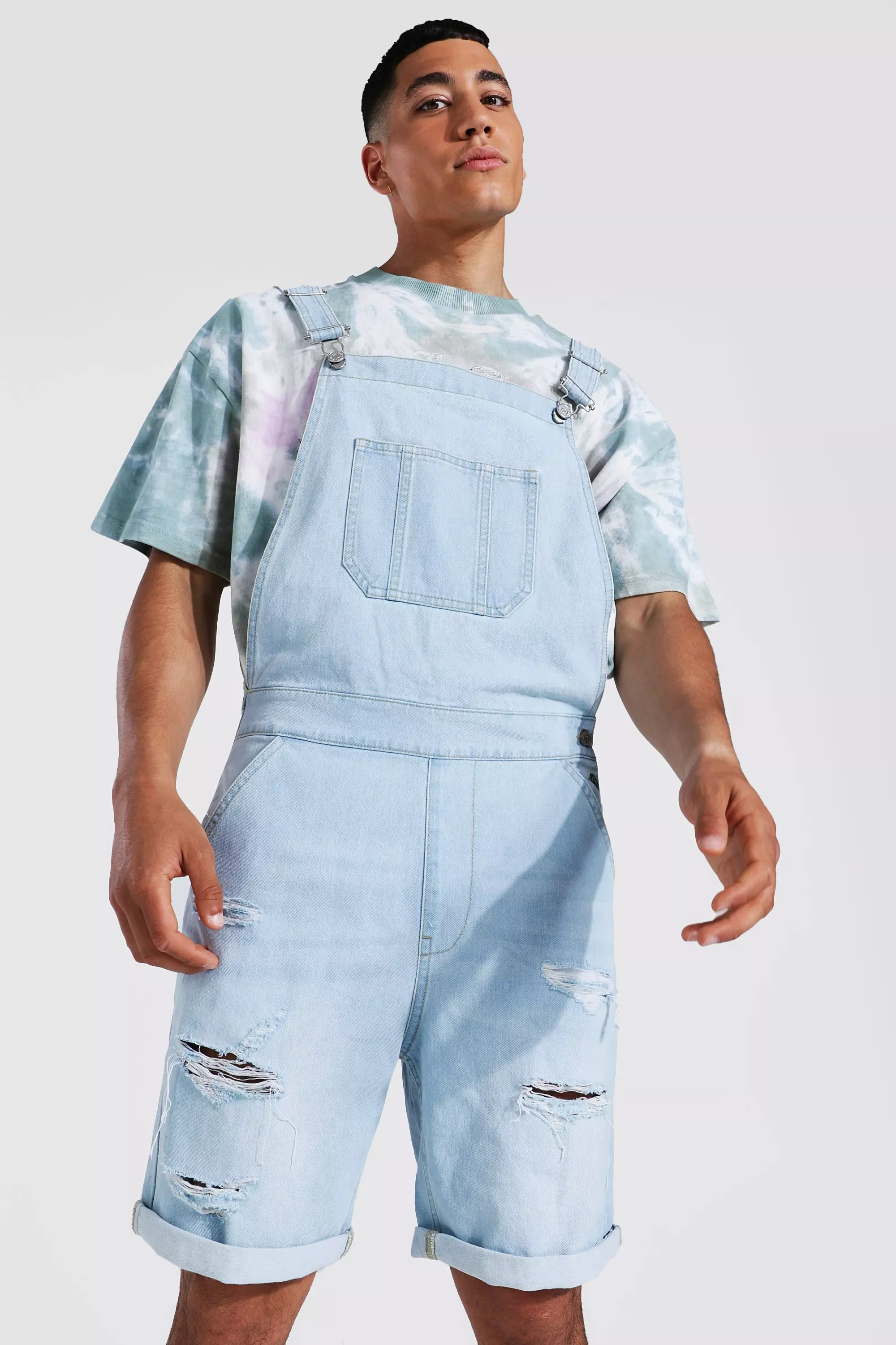 Skinny fit dungarees on sale mens